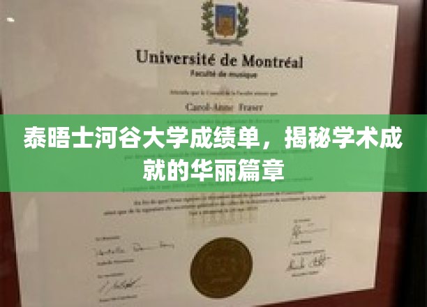 泰晤士河谷大学成绩单，谱写学术辉煌的荣耀篇章