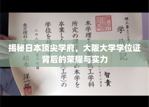 探索日本顶尖学府，揭秘大阪大学学位证背后的荣耀与实力