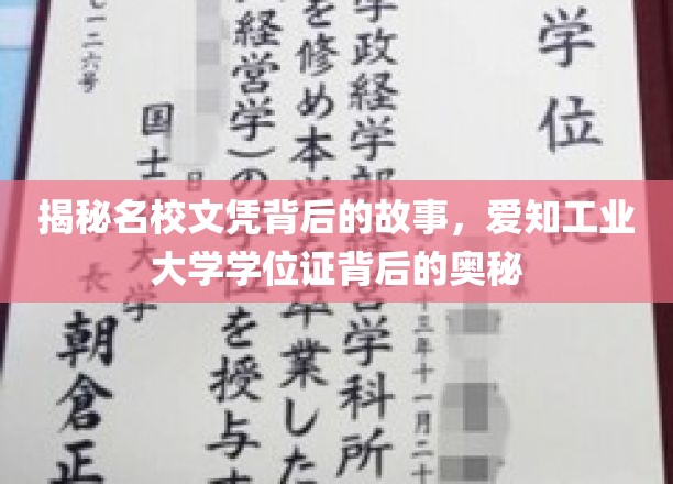 揭开名校光环下的真实学位证秘密，爱知工业大学背后的传奇
