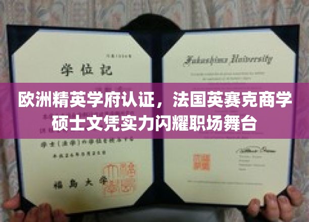 欧洲精英学府认可，法国英赛克商学硕士荣耀加身，职场舞台星光熠熠