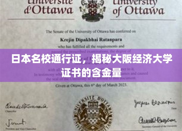 大阪经济大学证书，日本名校通行证背后的价值揭秘