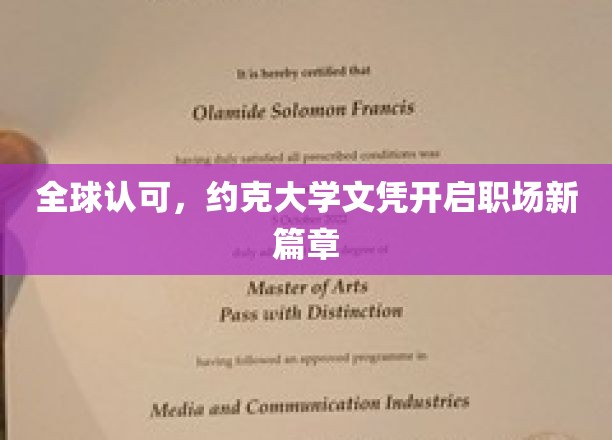 约克大学文凭，全球通行证，引领职场新起航