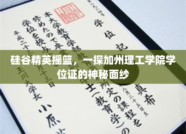 硅谷精英摇篮，揭开加州理工学院学位证的神秘面纱