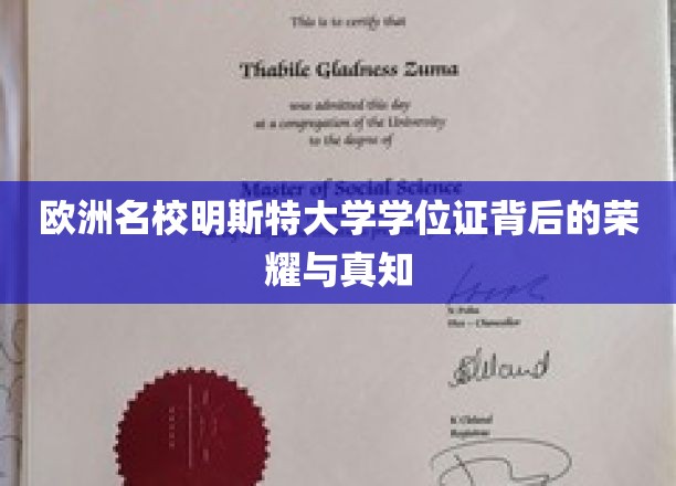 解码明斯特大学，探寻学位证的欧洲荣耀与学术精髓