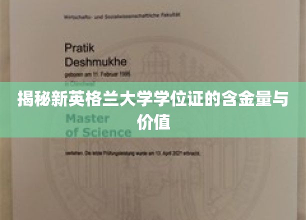 揭秘新英格兰大学学位证的含金量与价值