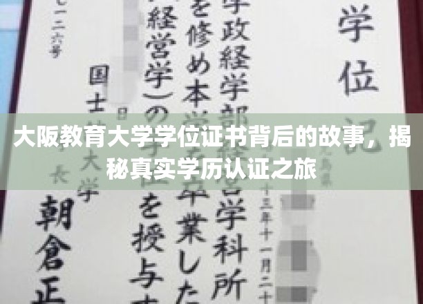 探寻大阪教育大学学位证书的神秘面纱，一场学历认证的传奇之旅