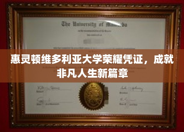 解锁非凡人生，惠灵顿维多利亚大学荣耀证书引领未来篇章
