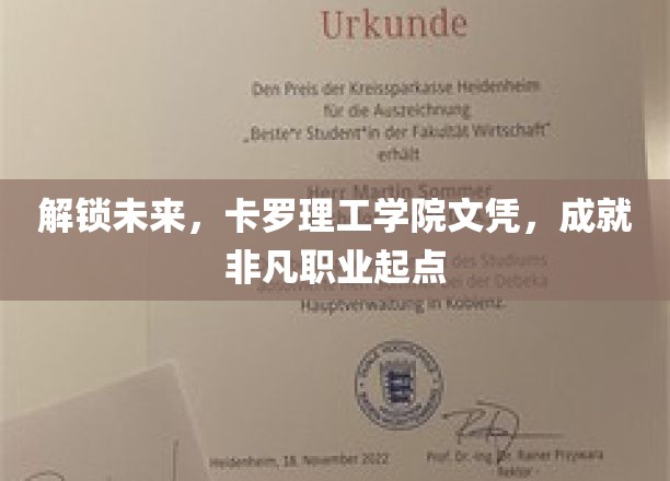 卡罗理工学院文凭，开启非凡职业之旅，引领未来潮流