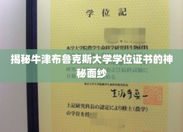探寻牛津布鲁克斯大学学位证书背后的独特魅力