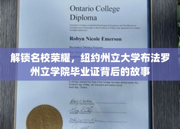 探寻纽约州立大学布法罗州立学院毕业证书背后的故事