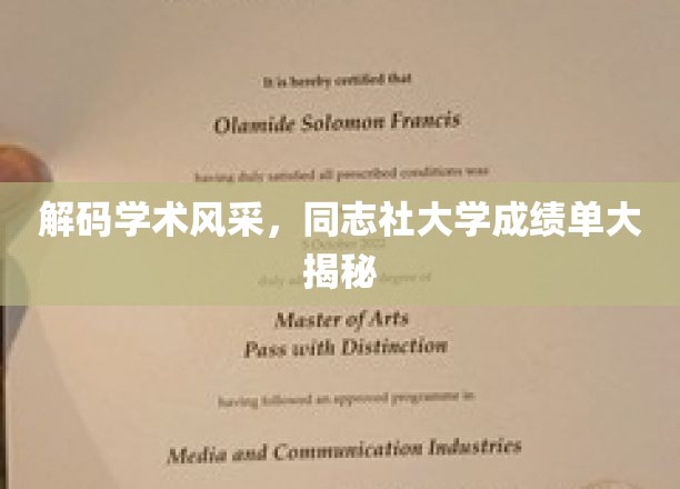 解码学术风采,同志社大学成绩单大揭秘
