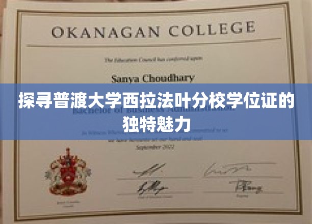 探寻普渡大学西拉法叶分校学位证的独特魅力