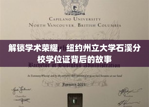 探寻纽约州立大学石溪分校学位证的荣耀轨迹