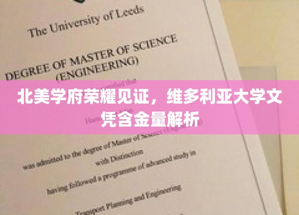 北美名校光环下的维多利亚大学，探究文凭的非凡价值与荣耀之路