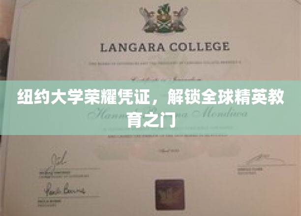 解锁全球精英教育新篇章，纽约大学荣耀凭证引领未来之旅