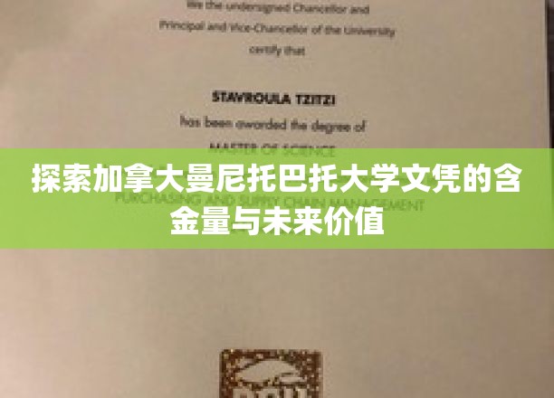 解码加拿大曼尼托巴托大学文凭的全球认可与职业前景