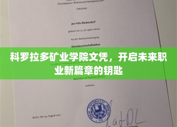 科罗拉多矿业学院文凭，解锁职场新起点，成就非凡未来