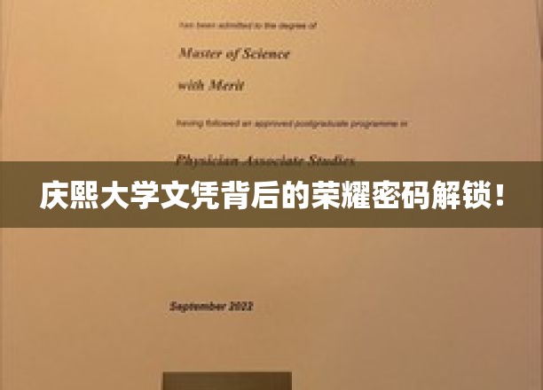 庆熙大学文凭背后的荣耀密码解锁！