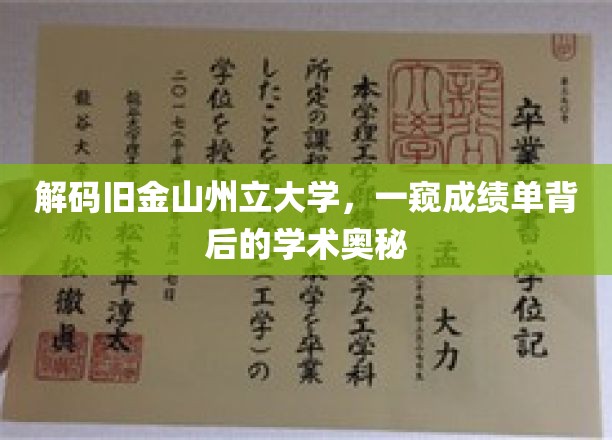 揭开旧金山州立大学成绩单的神秘面纱