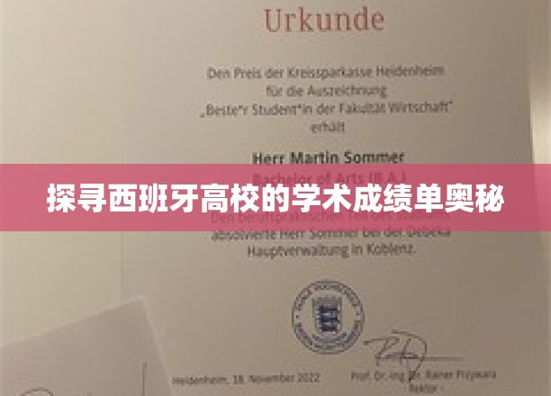解码西班牙高等学府的学术成绩单世界