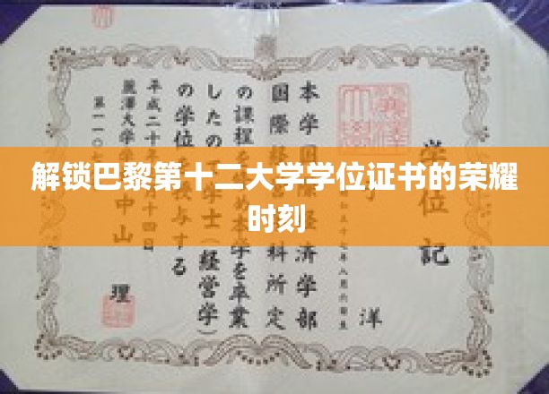 巴黎第十二大学学位证书的荣耀时刻