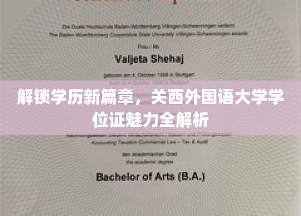 学位新视界，揭秘关西外国语大学证书的独到魅力