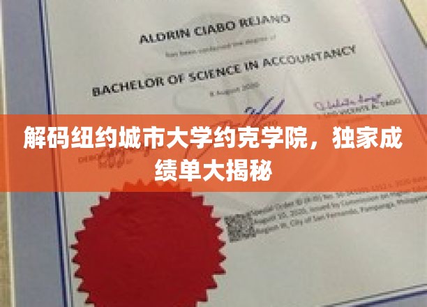 揭秘纽约城市大学约克学院，独家成绩单深度解析