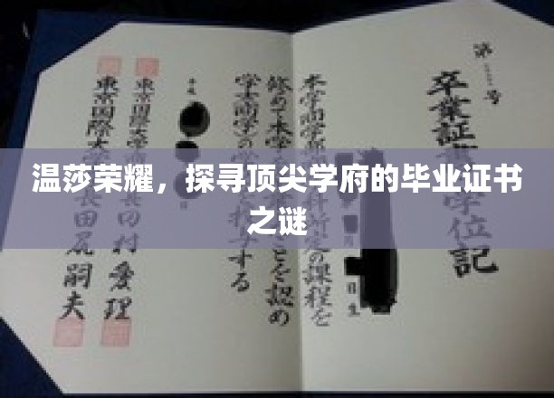 温莎荣耀，探寻顶尖学府的毕业证书之谜