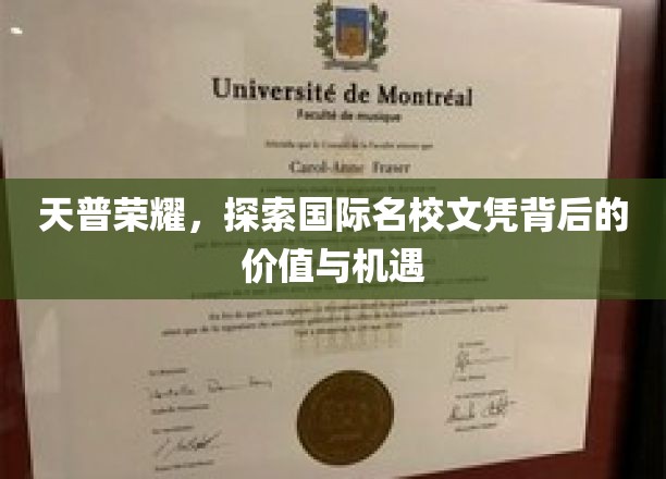 天普荣耀,探索国际名校文凭背后的价值与机遇