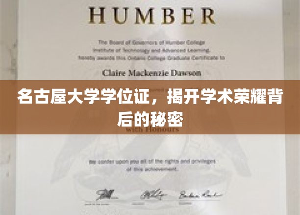 名古屋大学学位证，探寻学术光环背后的真实故事