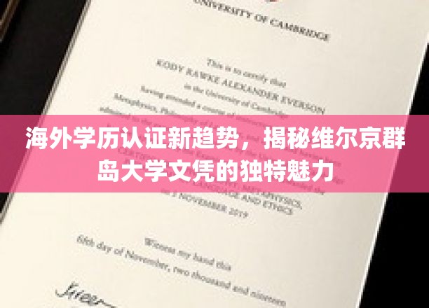 海外学历认证新趋势，揭秘维尔京群岛大学文凭的独特魅力