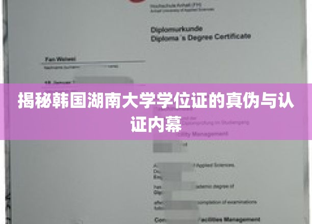 揭秘，韩国湖南大学学位证之谜，真伪认证背后的真相