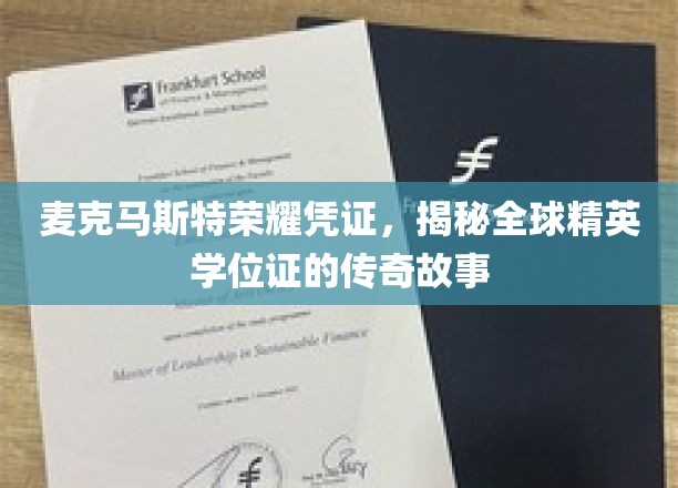 麦克马斯特荣耀凭证，揭秘全球精英学位证的传奇故事