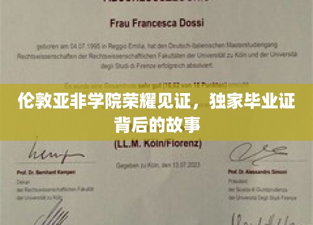 伦敦亚非学院毕业证之谜，揭秘荣耀背后的独家传奇
