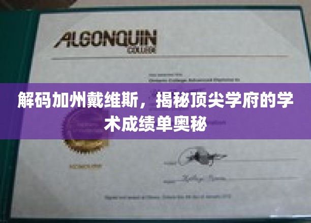 解码戴维斯荣耀，加州顶尖学府的学术实力探秘