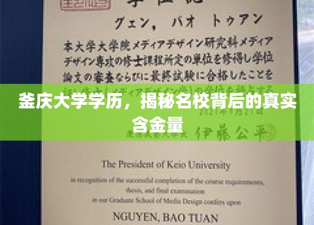 探究釜庆大学学历，名校光环下的真实价值解析