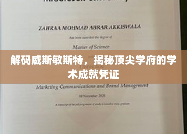 威斯敏斯特荣耀，一探顶尖学府的学术通行证