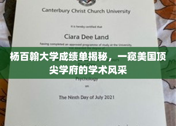 杨百翰大学成绩单背后的学术魅力大揭秘