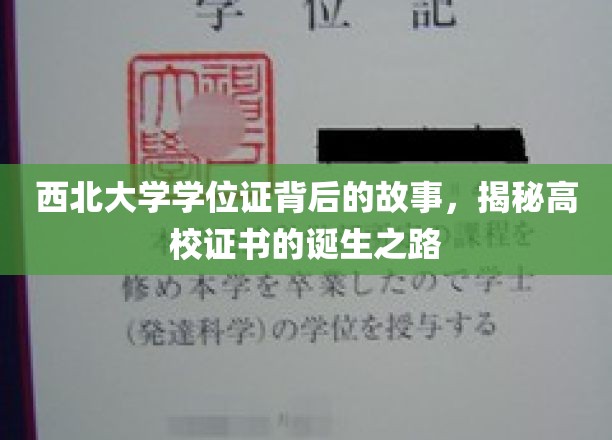 探寻西北大学学位证背后的传奇，高校证书诞生的不凡历程
