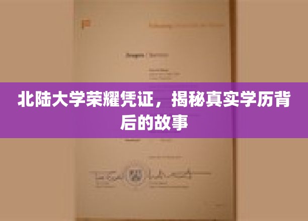 北陆大学荣耀凭证，学历背后的传奇揭秘之旅