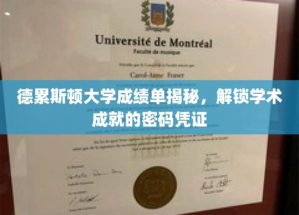 德累斯顿大学成绩单背后的学术密码，解锁卓越成就的秘密凭证