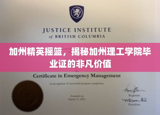 加州精英摇篮，揭秘加州理工学院毕业证的非凡价值