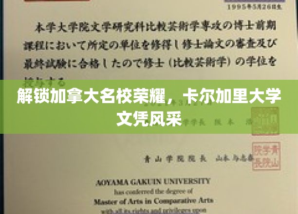 解锁加拿大名校荣耀，卡尔加里大学文凭风采