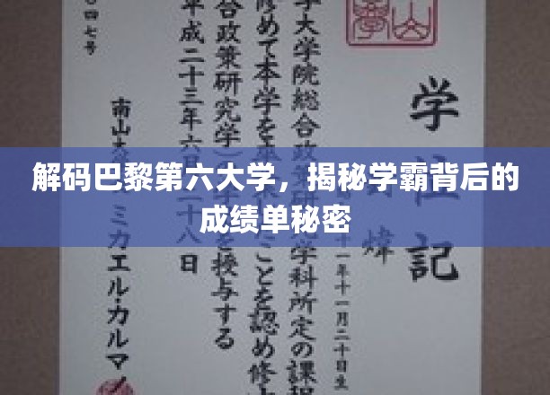 解码巴黎第六大学，一窥学霸背后的成绩单奥秘