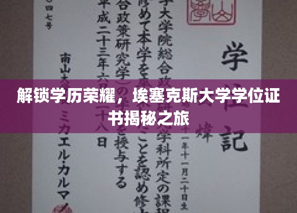 探索埃塞克斯大学学位证书背后的荣耀之路