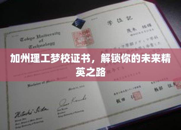 加州理工梦校证书，开启你的未来精英之路