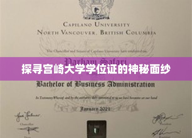 揭开宫崎大学学位证背后的神秘传奇