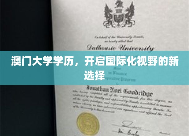 澳门大学学位，解锁全球视野的留学新航标