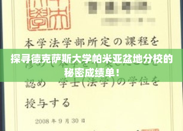 揭秘德克萨斯大学帕米亚盆地分校的秘密成绩单！