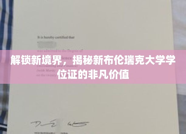 解锁新境界，揭秘新布伦瑞克大学学位证的非凡价值